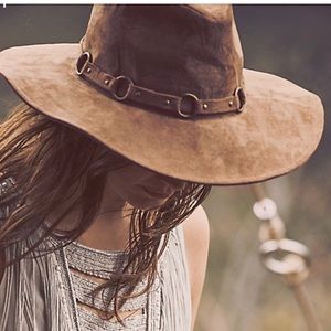 Free People Vegan Faux Suede Ring Leader Tan Hat